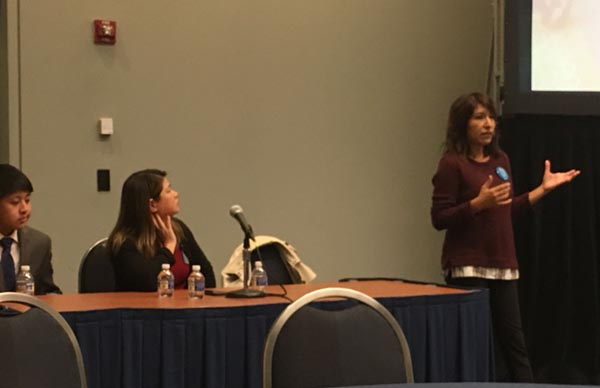 Ana Page, Jenny and Eric Lee on stage