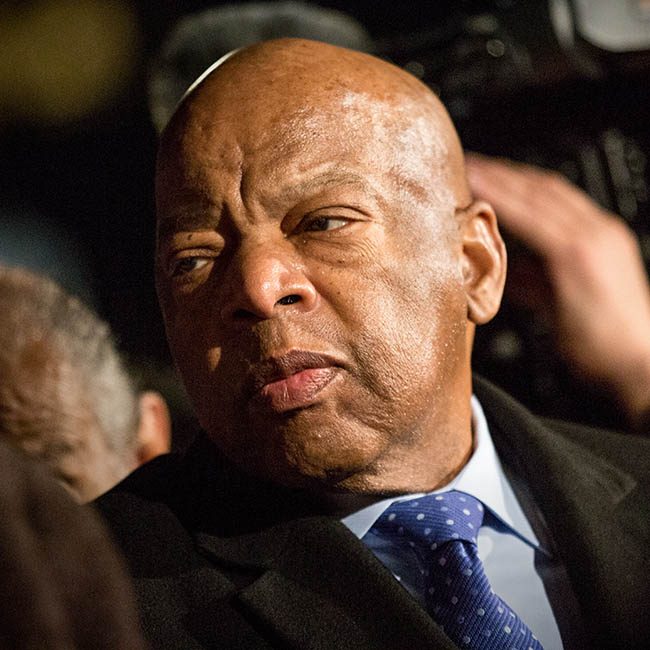 Head shot of John Lewis, captured in a crowd.