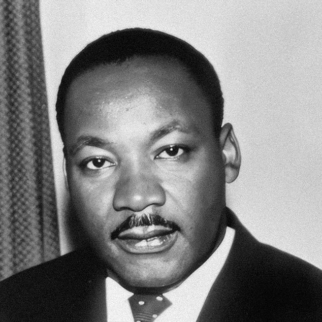 Black-and-white portrait of Martin Luther King Jr. from 1967.