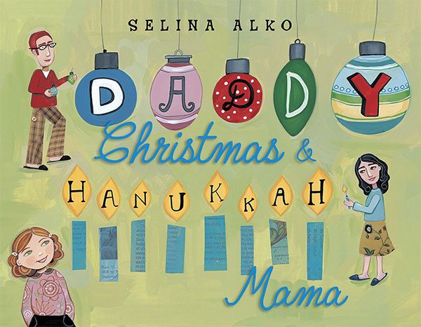 Children's book cover Daddy Christmas and Hanukkah Mama