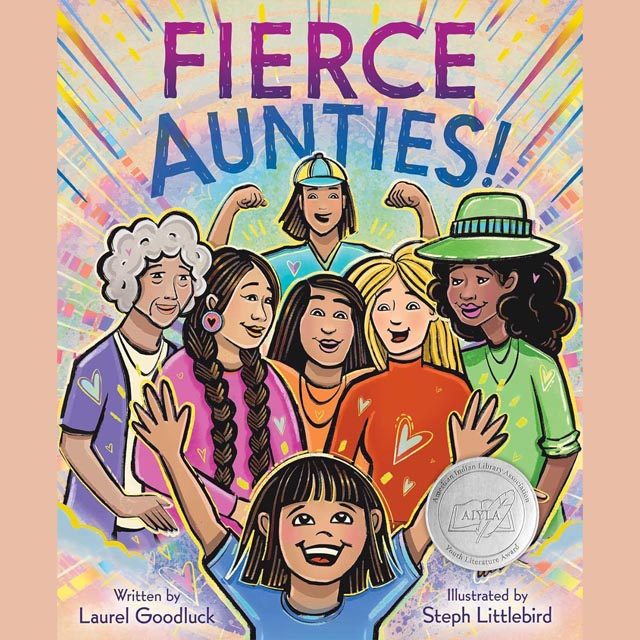 Illustrated children's book cover depicting a young girl cheering. Behind here are6 women of all different ethnicities smiling behind her, as if in support.