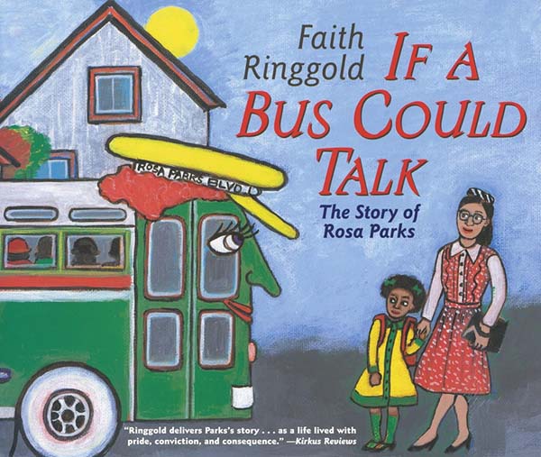 Illustrated book cover of If a Bus Could Talk, The Story of Rosa Parks.