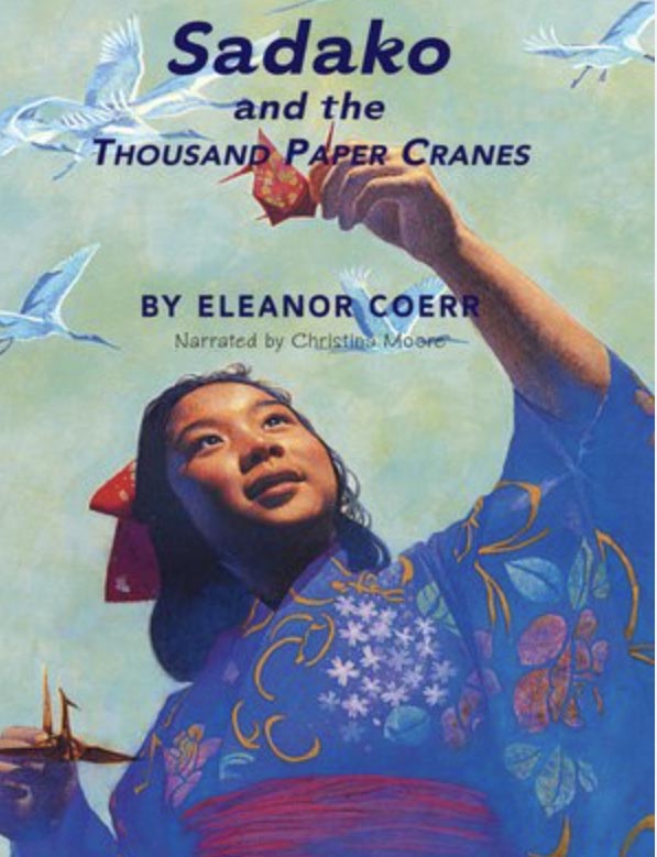 Illustrated book cover of Sadak and the Thousand Paper Cranes