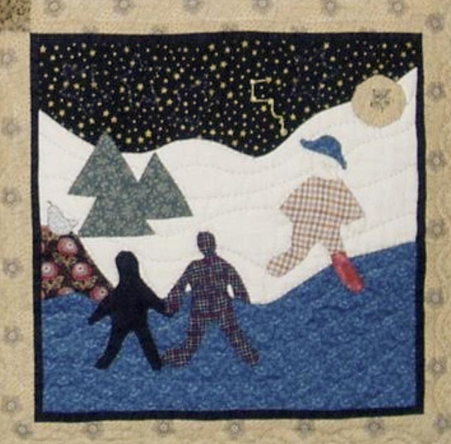 One square, titled Wade in the Water, from the Underground Railroad quilt.